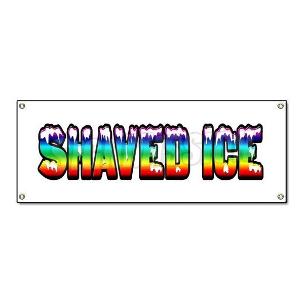 SHAVED ICE BANNER SIGN hawaiian cart stand signs Italian water sno snow cone